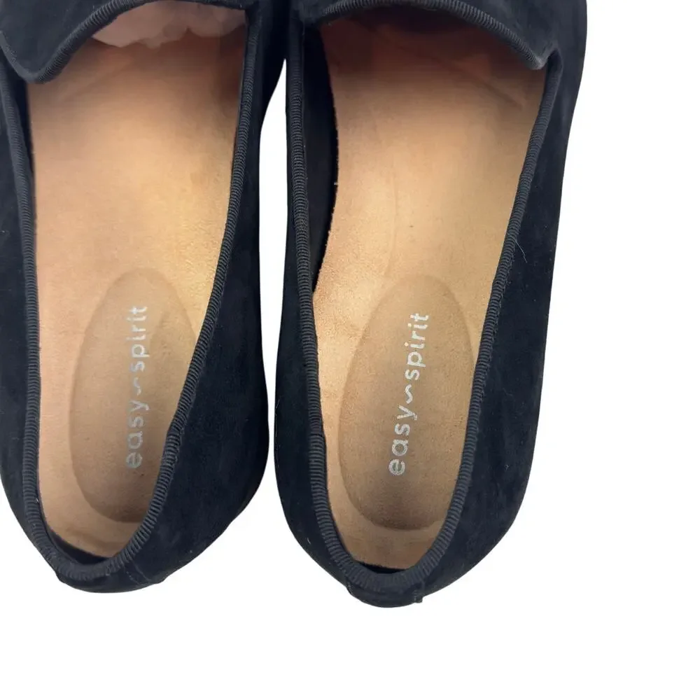 Easy Spirit Black Suede Onward Comfortable Slip On Loafers Women's Size 7.5W